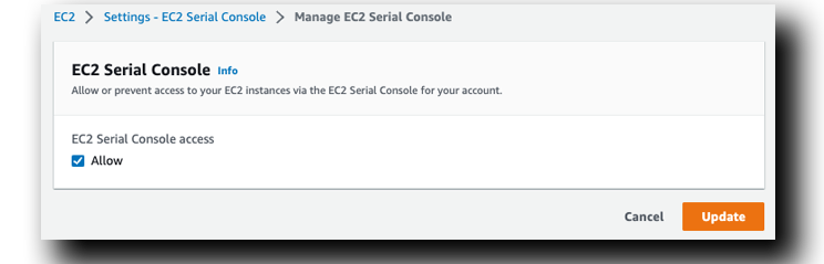 AWS EC2 Allow Serial