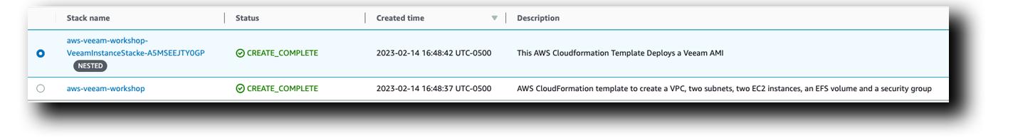 AWS CloudFormation Veeam Instance Stack