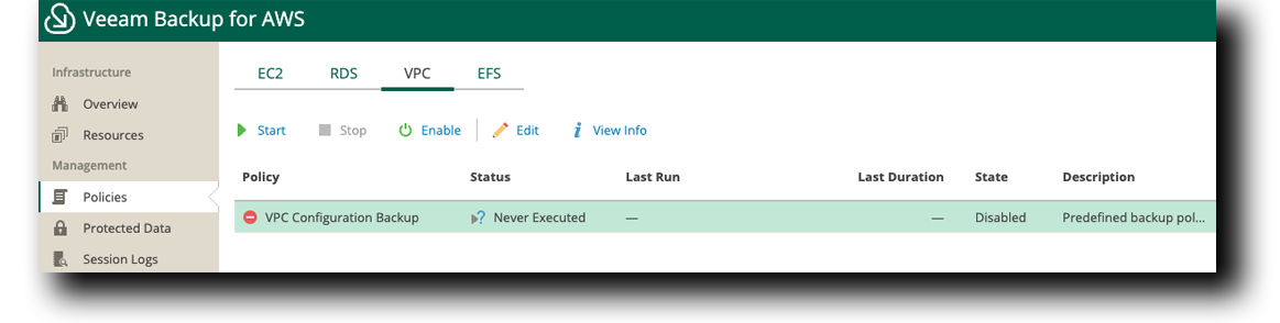 Veeam VPC Configuration