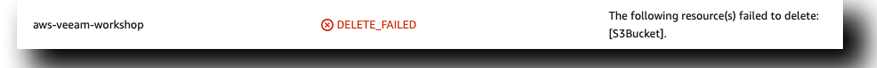 Veeam Delete Stack Failed