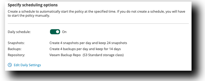 Veeam EC2 Backup Daily Schedule