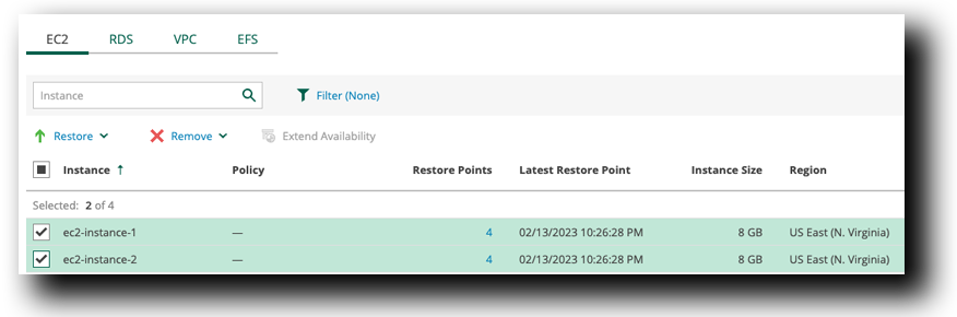 Veeam EC2 Restore