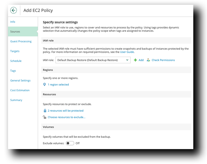 Veeam EC2 Backup List