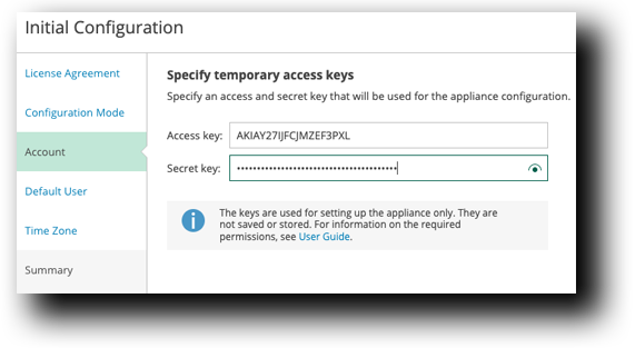 Veeam Initial Configuration Keys