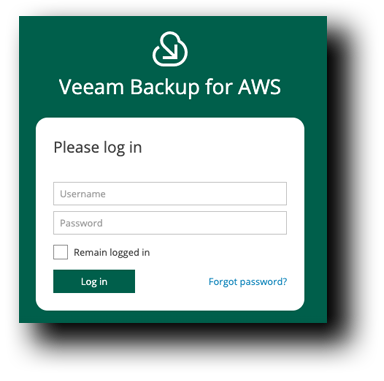 Veeam Backup for AWS Login