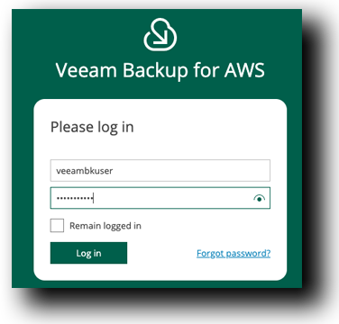 Veeam Console Login