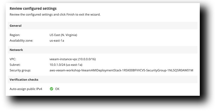 Veeam Summary Settings